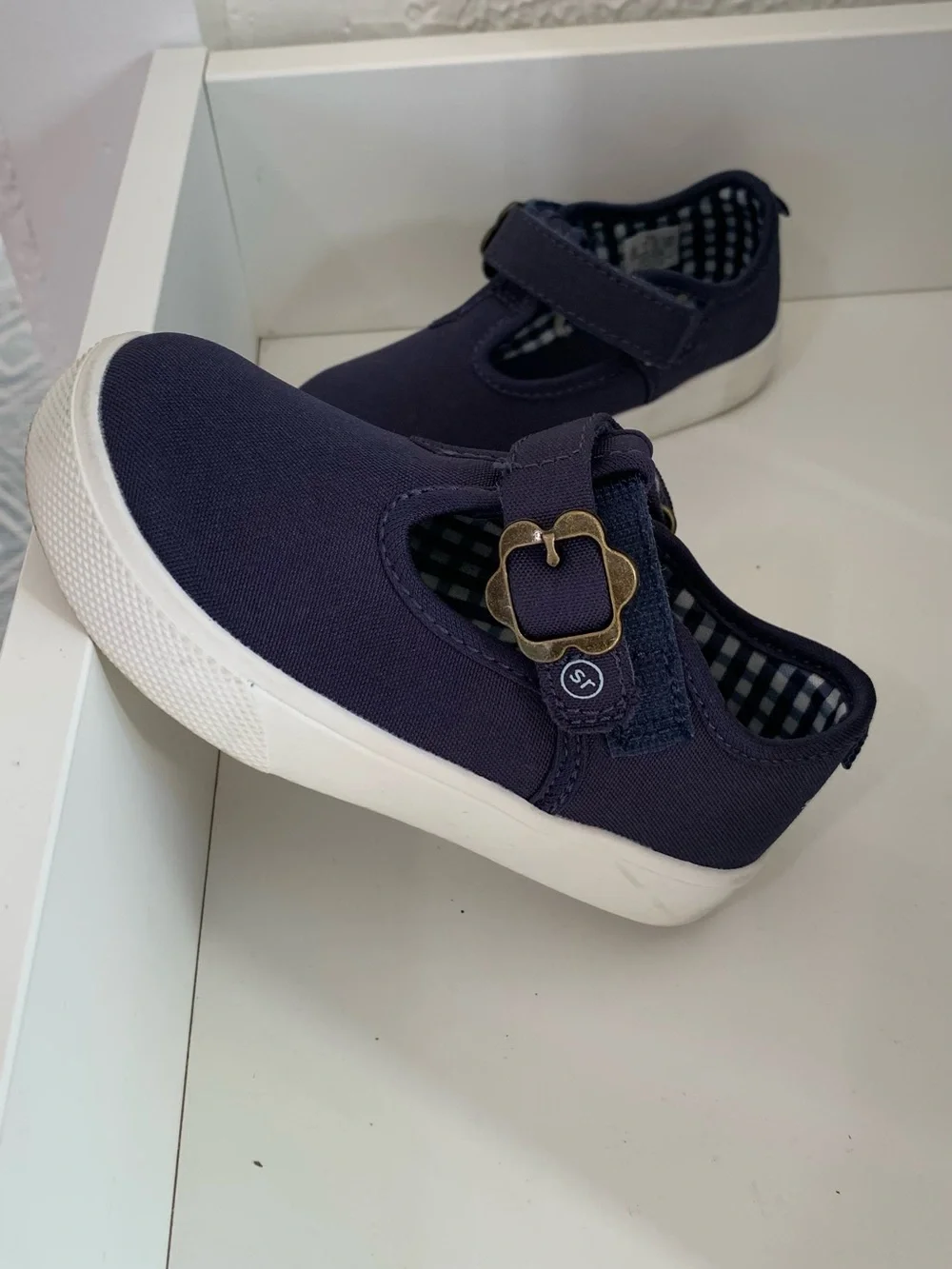 Stride Rite Navy Blue Mary Jane Canvas Kids Shoes